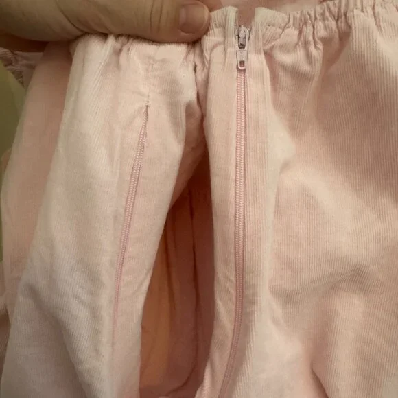 “K” Monogram Pink Corduroy Coveralls, girls size 2t - Picture 4 of 4